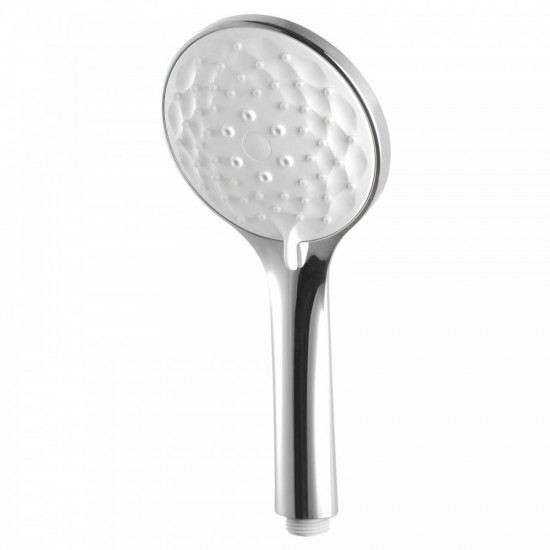 Round Chrome&White ABS 3 Function Handheld Shower Only